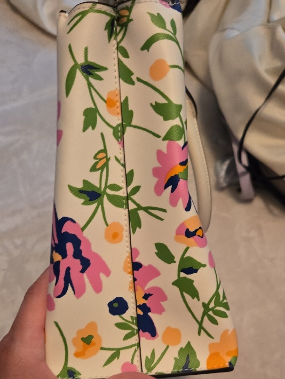 kate spade Cream Floral Print Top-Handle Tote - Picture 6 of 11